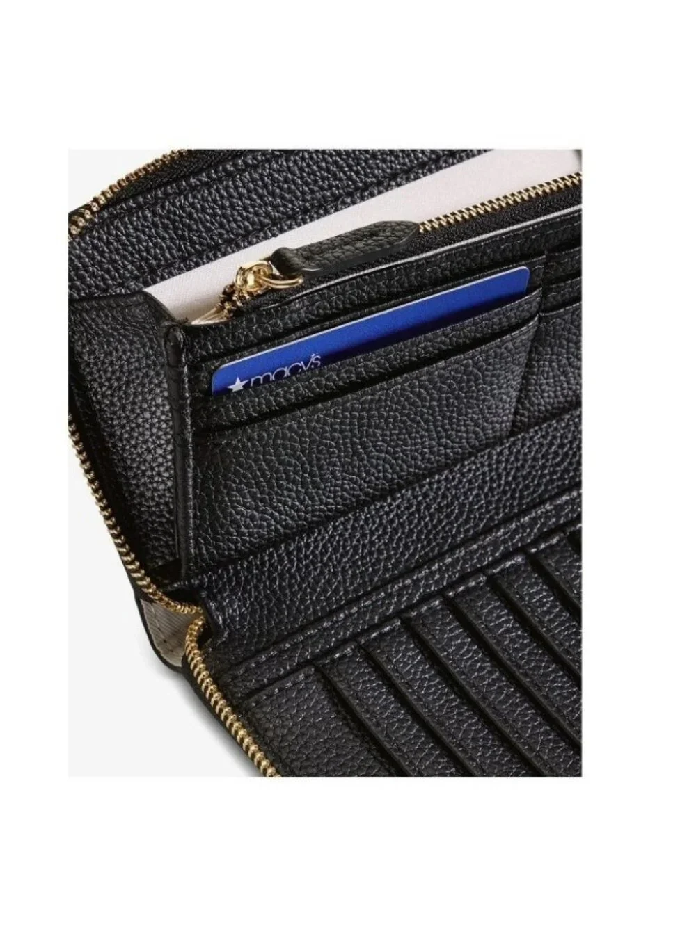 On 34th Angii faux-leather zip around women's large continental wallet - Black